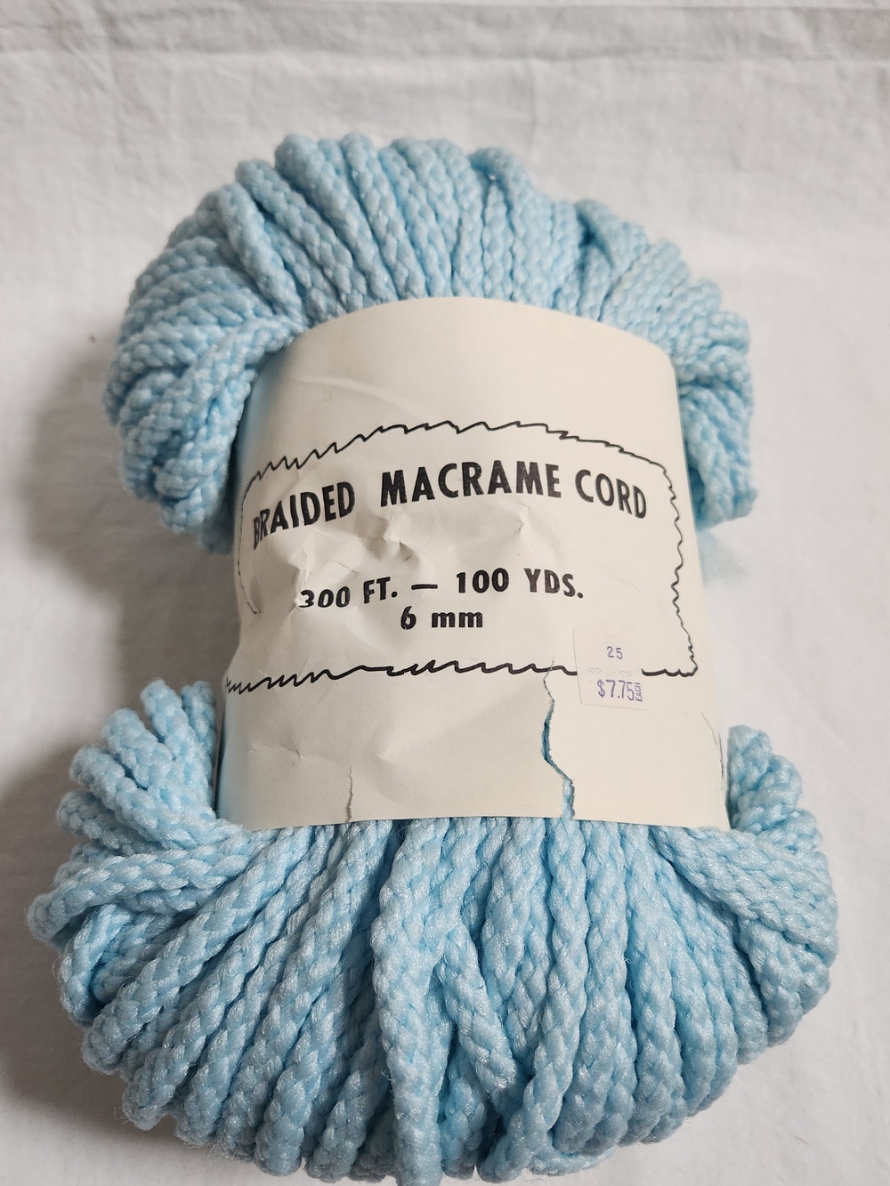 Braided Macrame Cord - Light Blue